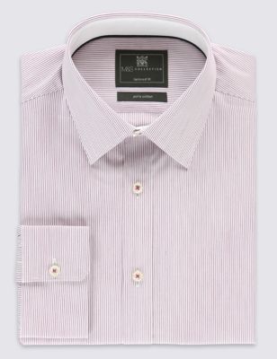 Pure Cotton Tailored Fit Fine Striped Shirt